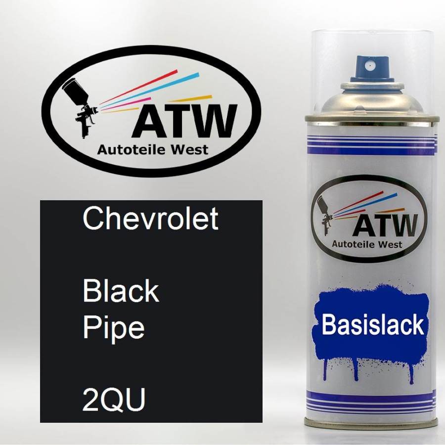 Chevrolet, Black Pipe, 2QU: 400ml Sprühdose, von ATW Autoteile West.